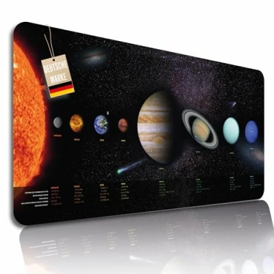 Imagen de Lineo® Alfombrilla de Escritorio para Niños; Acuario Impermeable Escritorio, Protector Mesa, Deskpad (Sistema solar (80x40cm))