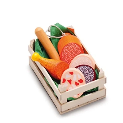 Imagen de Erzi surtido de embutidos cajas madera, pequeños, comida juguete, Accesorios Tienda