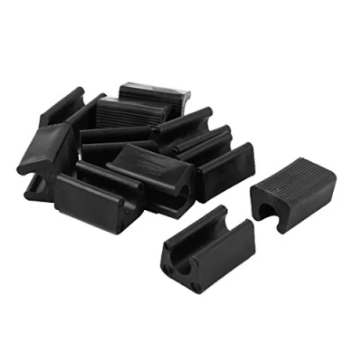 Imagen de sourcing map Pies de Muebles Plástico en Forma Rectángulo, Punta Antideslizante para Patas Silla, 12uds Negro