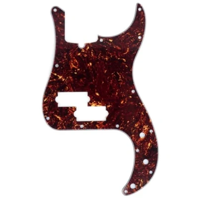 Imagen de Musiclily Pro 13 Agujeros Estilo Moderno P Bass Pickguard Golpeador para Bajo Precision de Fabricación Americana 4 Cuerdas,4 capas Tortoise