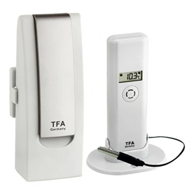 Imagen de TFA Dostmann WEATHERHUB Sistema de vigilancia por Internet con transmisor higrómetro térmico Sensor Temperatura Profesional, Color Blanco, 138 x 101 291 mm