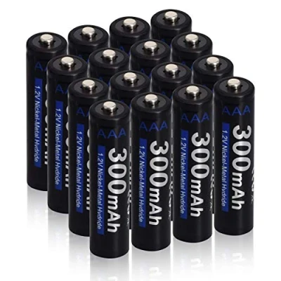 Imagen de CITYORK Baterías AAA Recargables, Paquete de 16 300mAh 1.2V Ni MH 1200 Ciclo Uso para Luz Solar, Flash, Juguetes