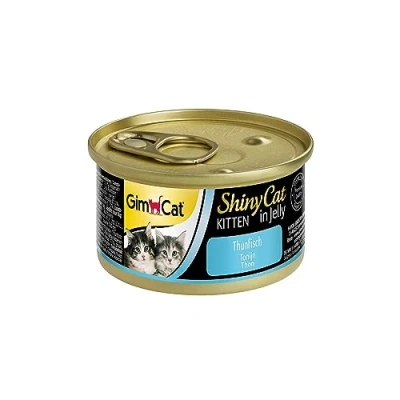 Imagen de GimCat ShinyCat Kitten in Jelly, atún Alimento húmedo para gatitos jóvenes, con pescado y taurina 24 latas (24 x 70 g)