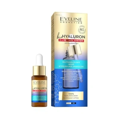 Imagen de Eveline Cosmetics Biohyaluron 3 x Retinol Multi hidrante Sugio Relling Rinkles, 18 ml