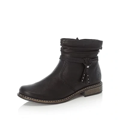 Imagen de Rieker Mujer Botines Z4953, señora Botines,Botas,Medias Botas,botín,Plano,Negro (Schwarz / 00),40 EU 6.5 UK