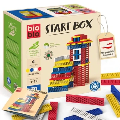 Imagen de Bioblo Start Box Basic Mix con 70 Bloques de construcción sostenibles para niños a Partir 3 años Madera Juguetes Infantiles