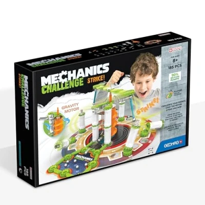 Imagen de GEOMAG Mechanics Challenge Strike 185 Piezas Juego de Circuito Construcción Magnética para Niños a Partir 8 años 90% Plástico Reciclado 1 4 Jugadores Hecho en Suiza