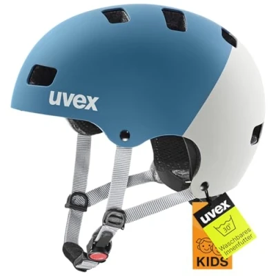 Imagen de uvex kid 3 cc, casco infantil robusto, ajuste de talla individualizado, ventilación optimizada, dark cyan, rhino matt, 51 55 cm