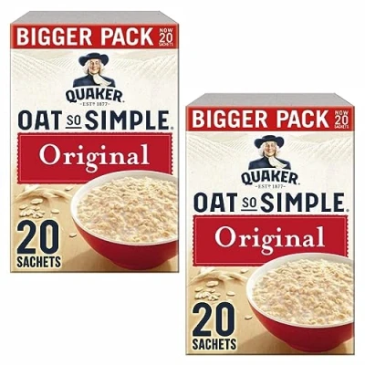 Imagen de Set Cleverry con Quaker Oat So Simple Family Pack Original 40 bolsitas x 27g, Avena integral