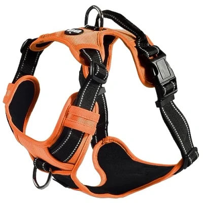 Imagen de Bobby Rando Walk arnés para Perro, tamaño Mediano, pequeño, Grande, de Nailon, Seguro, cómodo, Reflectante, Ajustable, Naranja, S/32 48 x 1,6 cm