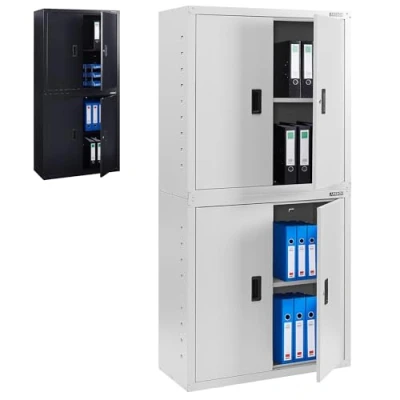 Imagen de Arebos Archivador Armario de Oficina Almacenamiento Suministros 2 estantes Altura Ajustable 180 x 90 40 cm