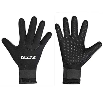 Imagen de ZCCO Guantes de Buceo Neopreno 3 mm / 5 mm, térmicos Traje Doble Capa con muñeca elástica y partículas Resistencia al Deslizamiento (5mm, M)