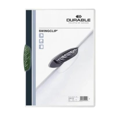 Imagen de Durable 226005 Carpeta con clip Swingclip de PP, hasta 30 hojas A4, verde, paquete 25