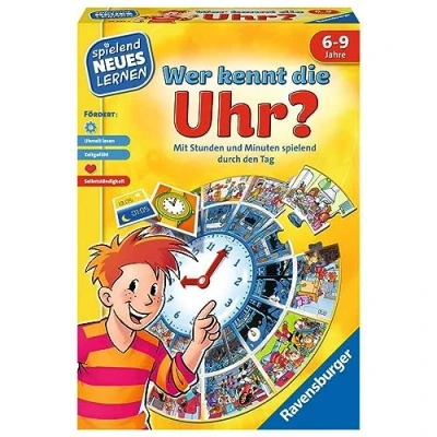 Imagen de Ravensburger 24995 ¿Quién Conoce el Reloj? Jugar y Aprender para niños, Juego Educativo niños a Partir de 6 9 años, Nuevo Aprendizaje 1 4 Jugadores