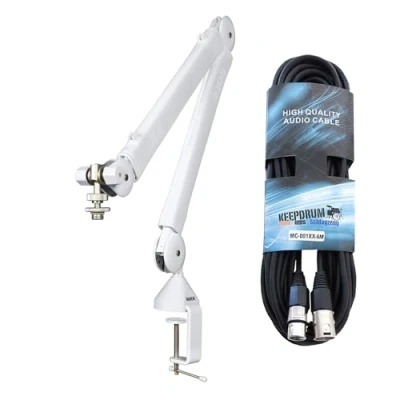 Imagen de Rode PSA1+ W Brazo para micrófono (incluye cable XLR, color blanco)