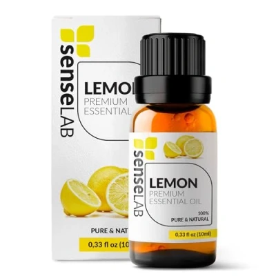 Imagen de SenseLAB Aceite Esencial de Limón Natural 100% Puro Grado Terapéutico para Difusor Aromaterapia y Humidificador Hidratar Aceites Levantar el Ánimo (10 ml)