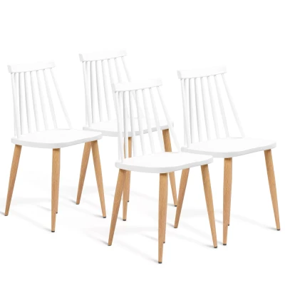 Imagen de IDMarket Juego de 4 sillas Lily Blanches para Comedor