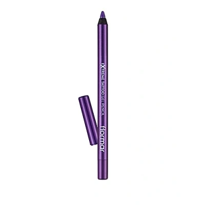 Imagen de Flormar Delineador en gel efecto tatuaje con glitter Lápiz de ojo resistente al agua Alta pigmentación, larga duración, waterproof Eyeliner para maquillaje ojos, 011 Purple Blaze