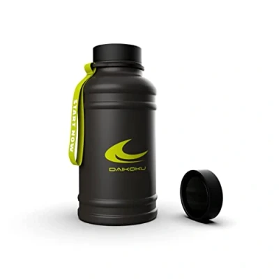 Imagen de Daikoku Botella de Agua Acero Inoxidable 1.3L A Prueba Fugas Aislamiento Térmico Doble Pared Perfecta para Gimnasio, Senderismo y Viajes Negro