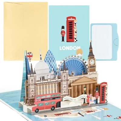 Imagen de Joyoldelf tarjeta de regalo 3D Londres, para viaje a Inglaterra o luna miel, cupón, cupón cumpleaños, Londres vacaciones