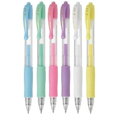 Imagen de Pilot g2 07 Bolígrafo de tinta gel retráctil fina, punta 0,7 mm, grosor trazo 0,39 recargable, paquete colores surtidos, bl 7 (1 pastel distinto 6 unidades)
