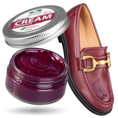 Imagen de SULPO Crema para zapatos negro el Cuidado de cuero Bálsamo liso a base agua Refrescar color del piel auténtica y sintética