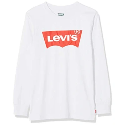 Imagen de Levi&#039;s Batwing TEE Camiseta de manga larga para niños, Talla: 6a, White