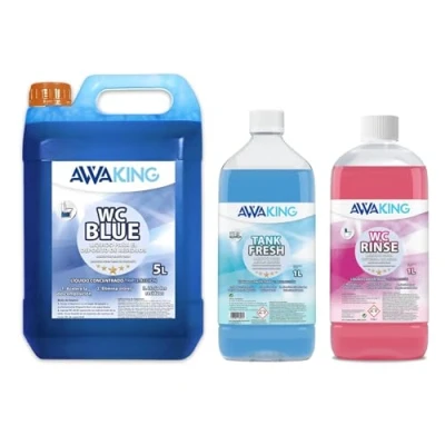Imagen de Liquido WC Quimico Portatil, Similar Aqua KEM Blue, 5L + Rinse 1L Tank Fresh 1l, Quimico, Aguas Negras, Cisterna y Grises, Camper,Potti,Aguas Negras Autocaravanas,Depósito Residuos