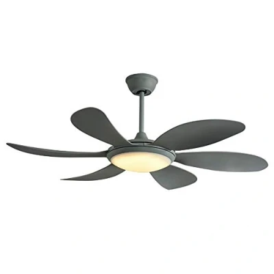 Imagen de wonderlamp Mary Ventilador de techo 24W LED Integrado 6 palas 3 tonos luz. Mando a distancia incluido, Plata