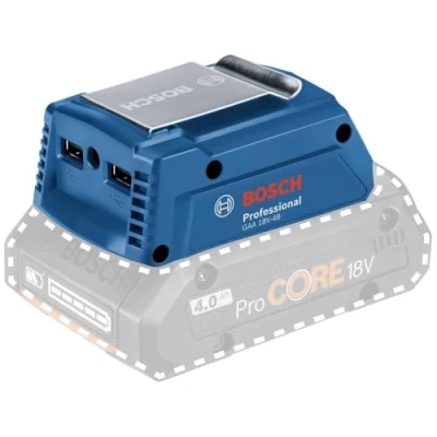 Imagen de Bosch Professional 18V System GAA 48 Cargador USB a batería de litio (adaptador para externa 18V, 2 salidas carga 2,4 A)