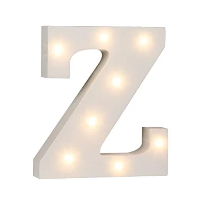 Imagen de Out of the blue 57/6099 Letra de madera «Z», iluminada con 8 luces led, funciona pilas, aprox. 16 cm