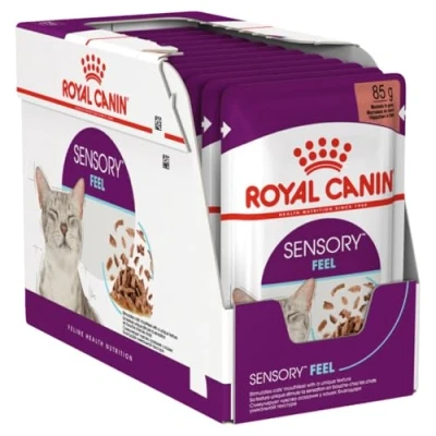 Imagen de Royal Canin Sensory Feel Comida húmeda en Salsa para Gatos exigentes Paquete Doble 2 x 12 85 g La Textura Especial Puede Ayudar a estimular el paladar de los