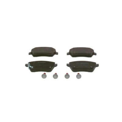 Imagen de BOSCH 0 986 494 573 Juego de pastillas freno Low Metallic con avisador acústico desgaste tornillos, Chapa antichirridos accesorios