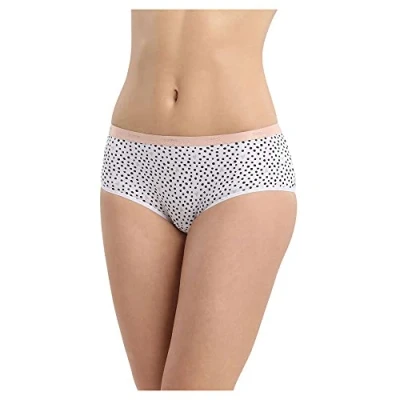 Imagen de DIM Les Pockets Coton Boxer X3 Ropa Interior, Multicolor (White/Pink/Prints), 36 (Pack de 3) para Mujer
