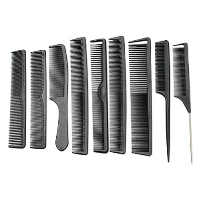 Imagen de Bluelover Fibra De Carbono Peluquería Anti Estático Pelo Resistente Al Calor Peine Conjunto