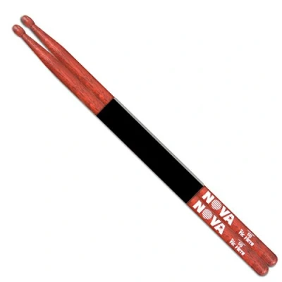 Imagen de Vic FIrth Baquetas NOVA 5B Punta de Madera color rojo