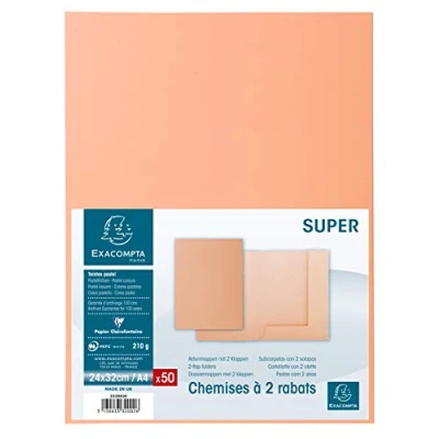 Imagen de Subcarpeta cartulina con 2 solapas exacompta din a4 gama super crema 210 gr
