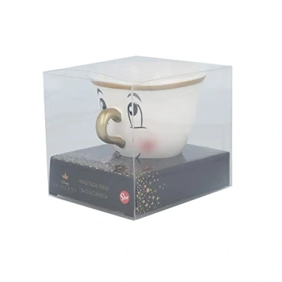 Imagen de Taza de cerámica con forma en 3D 190 ml Chip la Bella y Bestia caja regalo