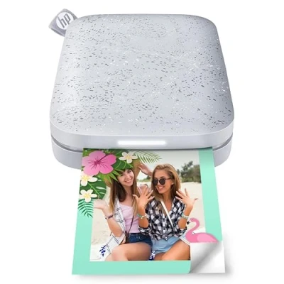 Imagen de HP Sprocket 2x3&quot; Impresora de Fotos instantánea para smartphone Portátil, inalámbrica en color Zink adhesivas Compatible con iOS y Android vía Bluetooth app divertida Luna Perla