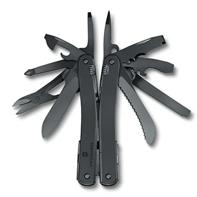 Imagen de VICTORINOX Navaja suiza de bolsillo Swiss Tool Spirit MXBS, 24 funciones, multiherramienta incl. alicate, destornillador, abrelatas, estuche para cinturón nailon, color plata