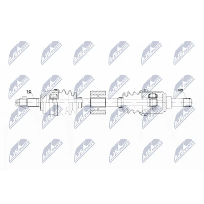 Imagen de NTY NPW FT 069 Árbol de transmisión Eje delantero, derecha 845 FIAT: Panda III Hatchback