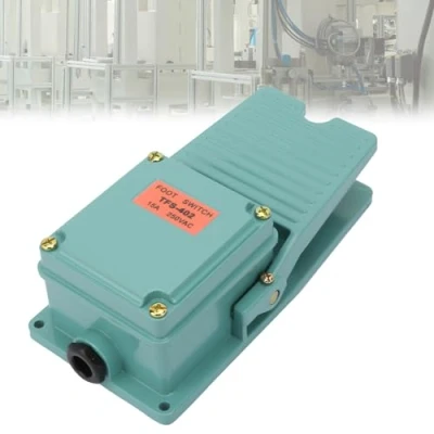 Imagen de GAESHOW Interruptor de Pedal, AC 250V 15A 1NO 1NC, Pedal Pie Aluminio Antideslizante Momentáneo, Accionado Controlador Para Línea Ensamblaje Máquina Soldadura