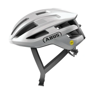 Imagen de ABUS Casco de ciclismo carretera PowerDome ligero con sistema ventilación inteligente y perfil aerodinámico Made in Italy para hombre mujer Plata, talla M