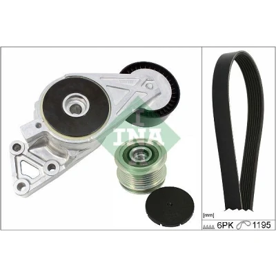 Imagen de INA 529 0470 20 Juego de correas trapeciales poli V con polea rueda libre VOLKSWAGEN: Golf 4, Caddy 3, New Beetle Hatchback, SEAT: Leon I Hatchback