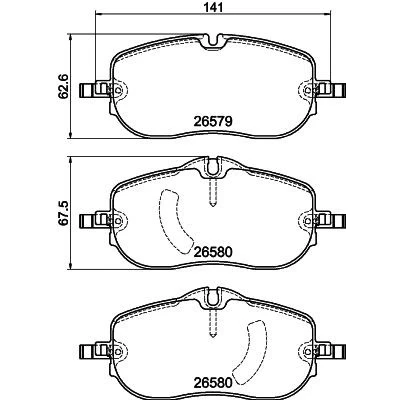 Imagen de HELLA 8DB 355 044 391 Juego de pastillas freno preparado para indicador desgaste con tornillos pinza accesorios