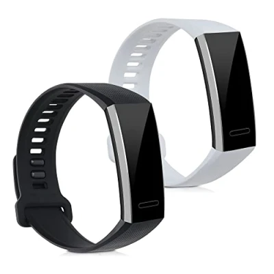Imagen de kwmobile Pulsera compatible con Huawei Band 2 / Pro correa 2x Correas de silicona flexible Tamaño ajustable