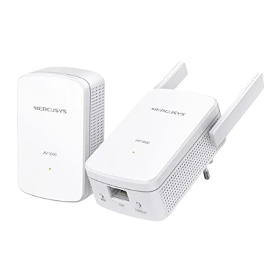 Imagen de MERCUSYS MP510 KIT, AV1000 Mbps, 300 Mbps en WiFi, 1 Puerto Gigabit, Plug and Play, HomePlug AV2