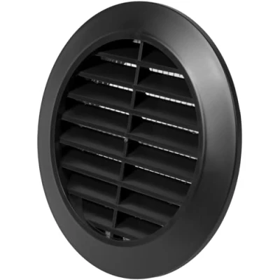 Imagen de Vent Systems Cubierta de ventilación negra 80 mm Rejillas redondas para barbacoa Protección contra insectos integrada Orificios HVAC baño,