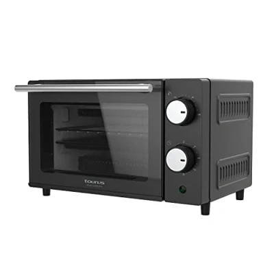 Imagen de Taurus Horizon 10 Horno eléctrico, 650W, capacidad 10L, temperatura regulable, temporizador 60min, modo stay on, avisador acústico, acero galvanizado, negro