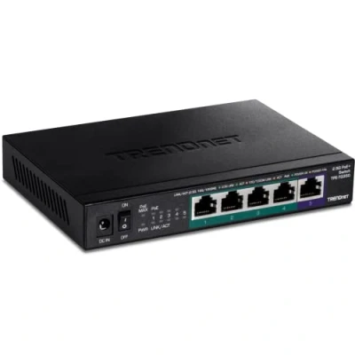 Imagen de TRENDnet TPE TG350 Conmutador PoE+ 2.5G no administrado de 5 Puertos, sin Ventilador, diseño Escritorio Compacto, Carcasa Metal, Puertos 2.5GBASE T, IEEE 802.3bz, presupuesto PoE 55 W